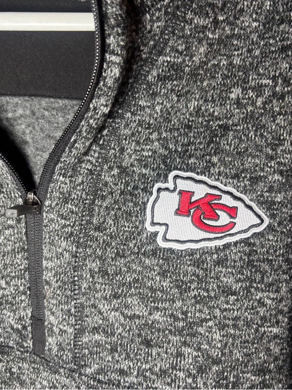 Antigua Kansas City Chiefs Heather Gray Quarter-Zip Pullover - Picture 3 of 7